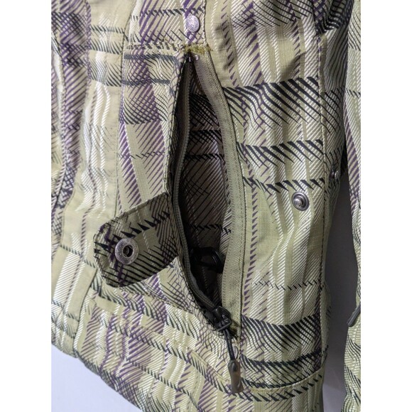 Oakley Womens Snowboard Ski Jacket Medium Green Purple Plaid Thick No Hood - Picture 8 of 15